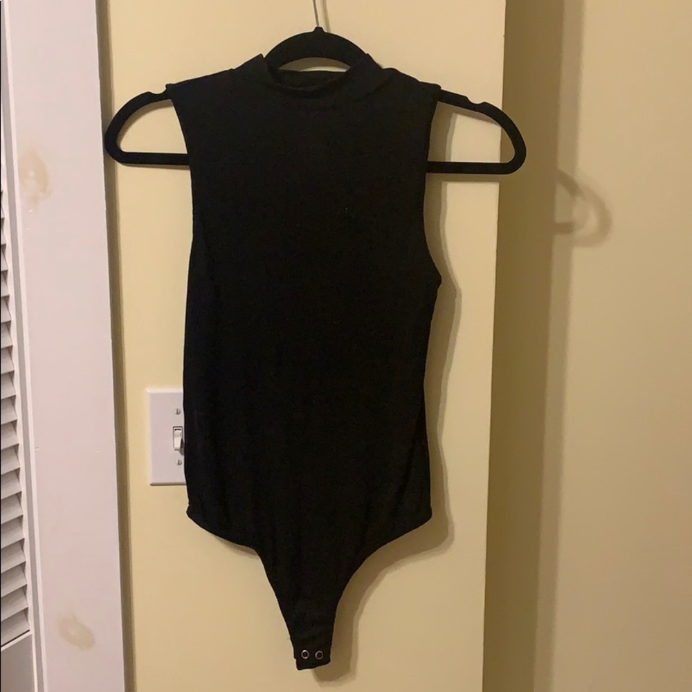 Ribbed mock turtleneck bodysuit